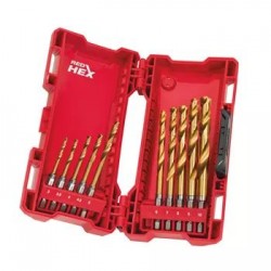 Wiertła SHOCKWAVE HSS-G TIN RED HEX - Zestaw w plastikowej kasecie (10 szt.)